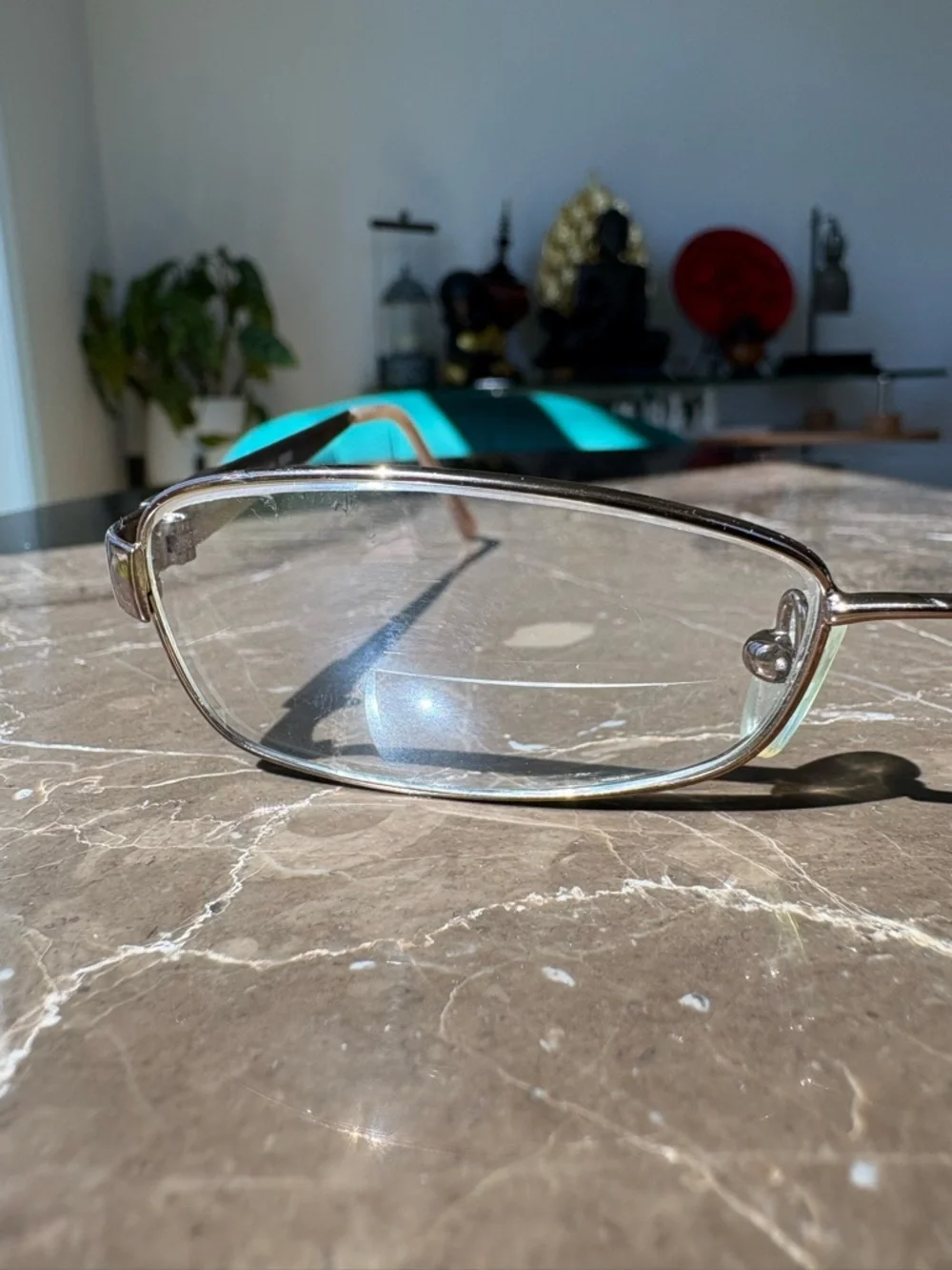 FENDI F769R Vintage 80s 90s Silver Rectangle Eyeglasses Reading Italy Made READ